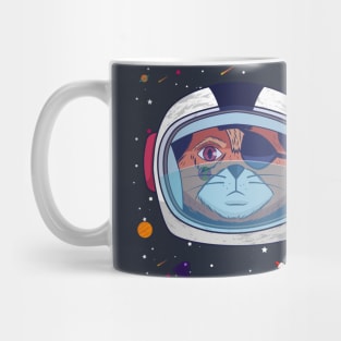 Sad Cat with Astronaut Helmet Mug